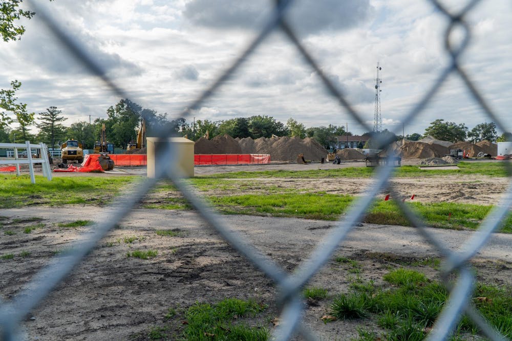 <p>The construction site of where the new Student Recreation and Wellness Center will be built at Cherry Lane Park. Photographed on Sept. 13, 2023.</p>