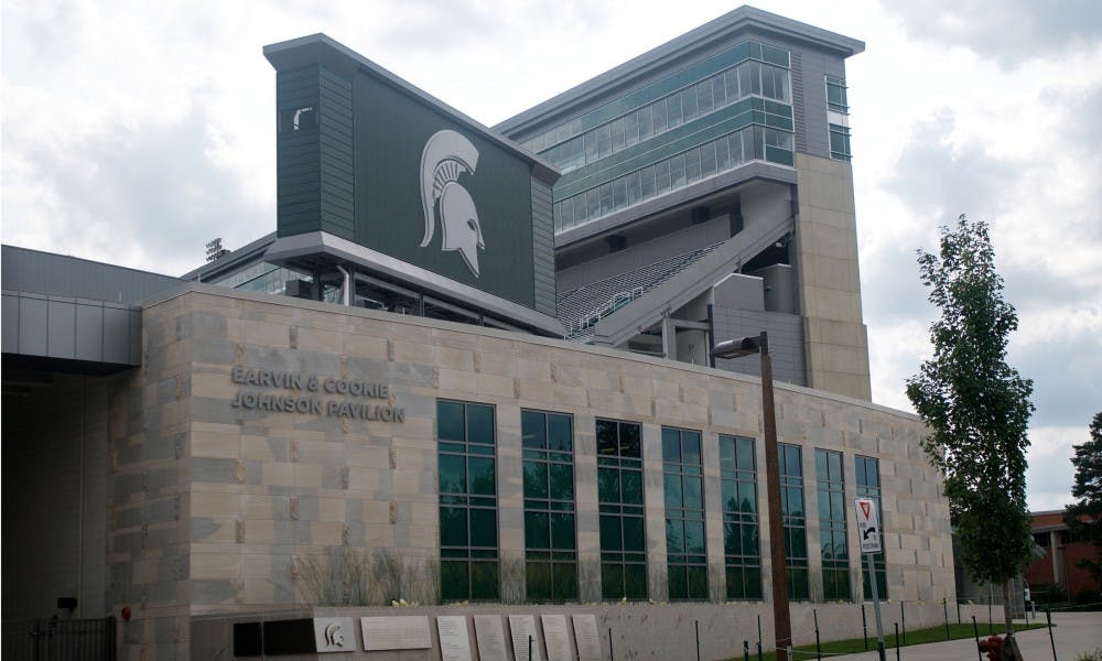 <p>Earvin and Cookie Johnson Pavilion at Spartan Stadium on Aug. 29, 2015. Courtney Kendler/The State News</p>