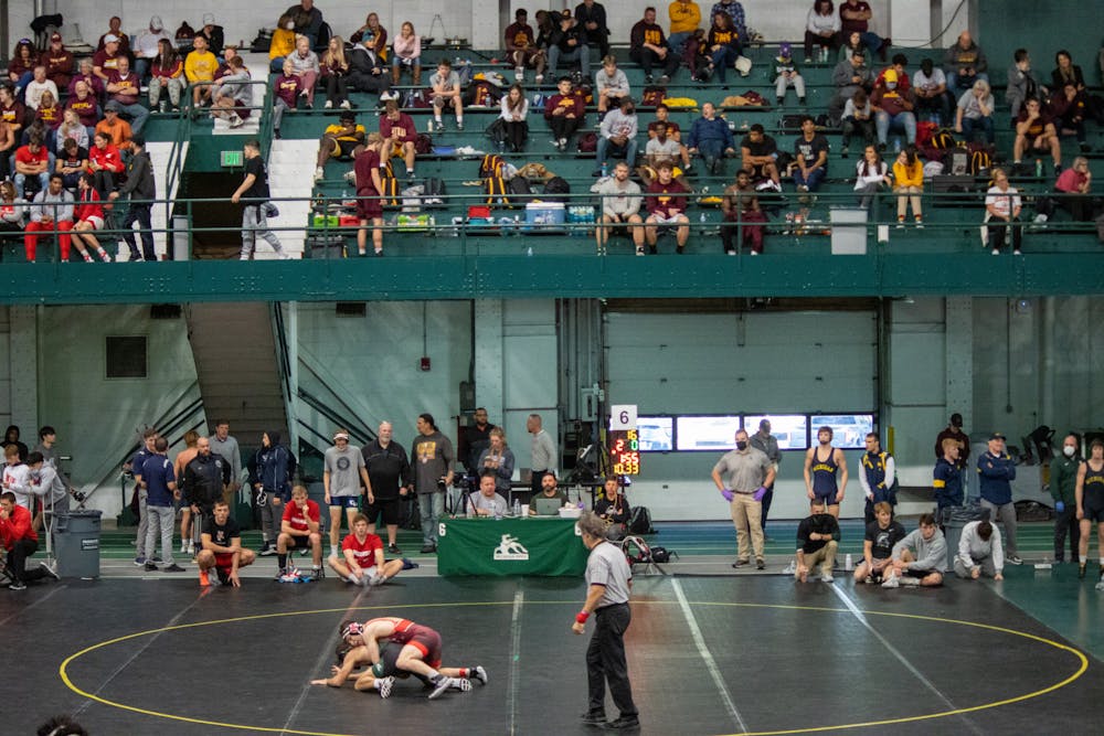 <p>Wrestlers from schools all across the country came to compete at the Michigan State Open wrestling meet at Jenison Fieldhouse on November 6th, 2021.</p>