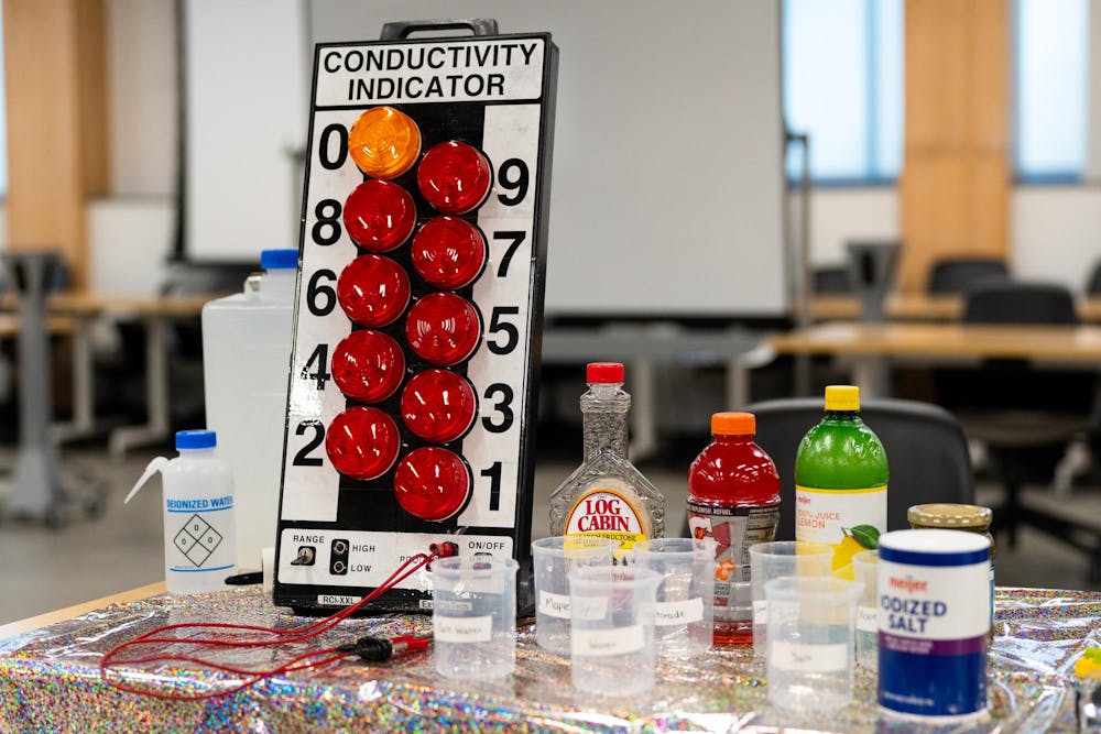<p>An activity table at the Girls Math and Science Day event at the STEM Teaching and Learning Facility in East Lansing, Michigan on Saturday, March 14, 2026.</p>
