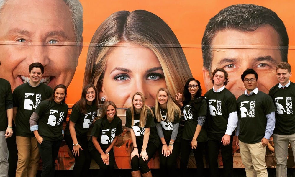 <p>Students on tour of ESPN GameDay. </p>