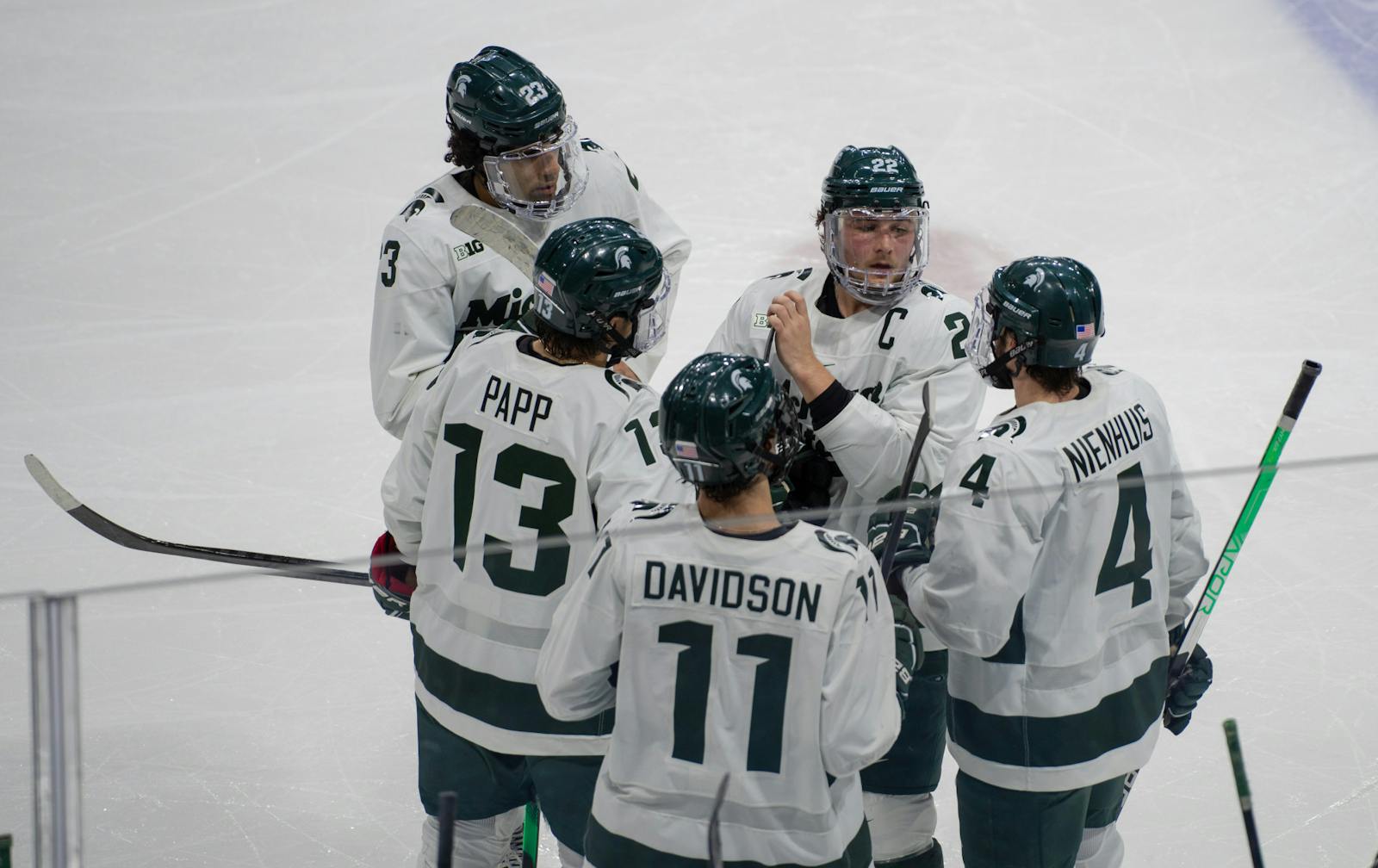 Michigan hockey powers by Michigan State, 6-2, on 2 goals from Hughes