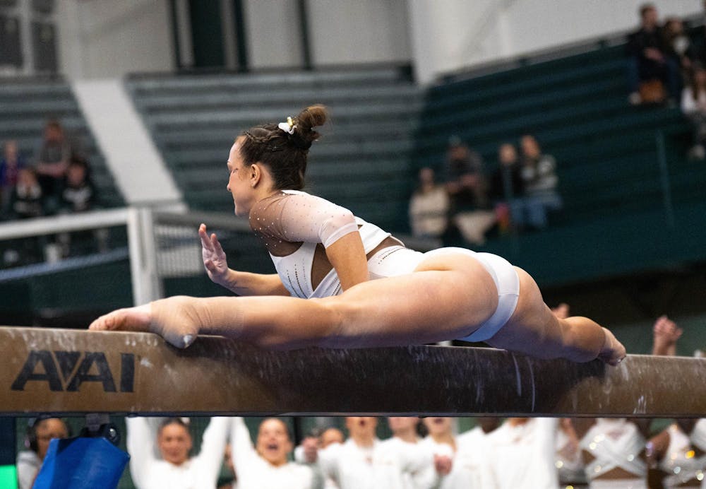 WMU gymnast during the MSU v WMU v UMD at Jenison Field House in East Lansing, on Feb. 15th, 2026.
