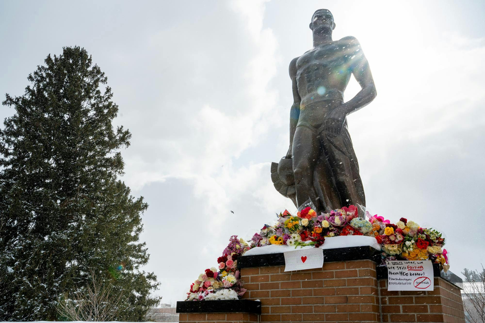 Michigan State University students, faculty, and community honor the fatal shooting on campus two years prior on Feb. 13, 2025.  