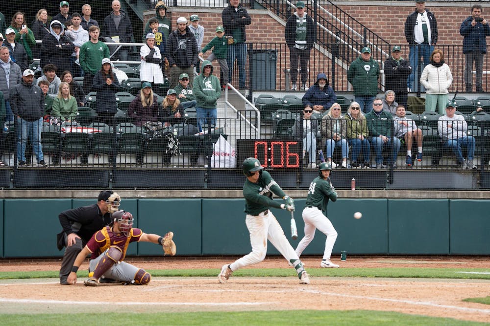<p>Michigan State fans watch as junior infielder Randy Seymour (35) hits the walk-off single to win the game over Minnesota at McLane Stadium on May 17, 2025.</p>