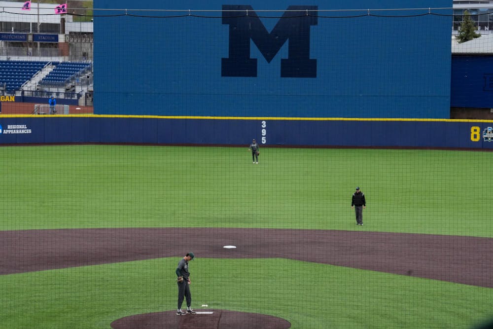 The Spartans play their series against Michigan at Ray Fisher Stadium on April 26, 2025. The Spartans lost to the Wolverines in the second game 9-2.