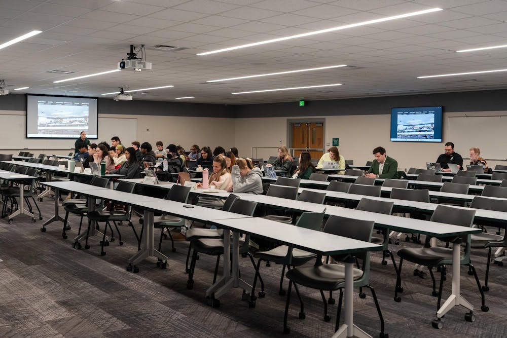 <p>The General Assembly Members at the ASMSU meeting held at the International Center in East Lansing, Michigan on Jan. 22nd, 2026.</p>