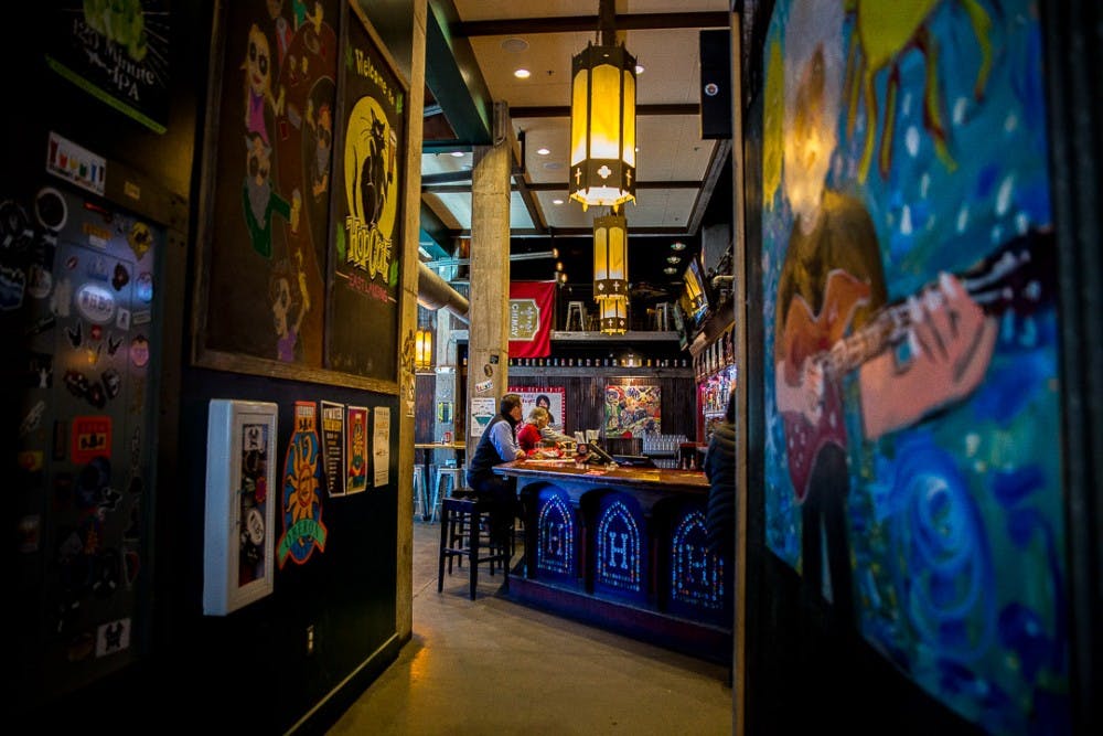 The inside of HopCat restaurant is pictured on March 25, 2019, in East Lansing.