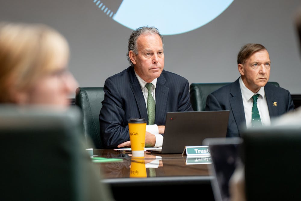 <p>Vice Chair Dan Kelly listens to remarks at the Board of Trustees meeting on Oct. 28, 2022.</p>