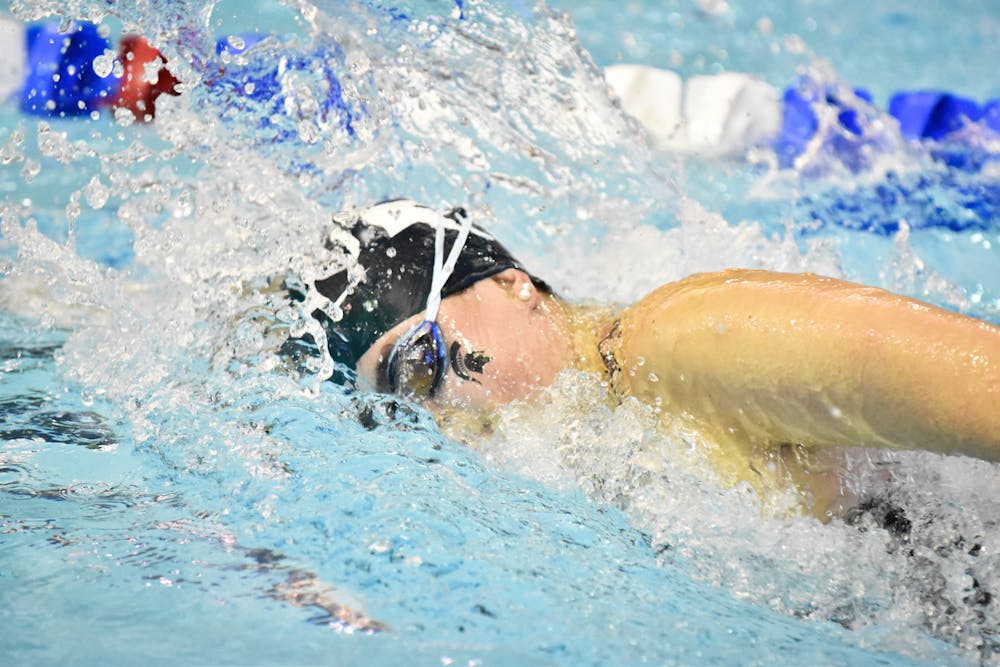 Sophia Balow races the 500 Freestyle at CCS Nationals on April 8, 2022 at McAuley Aquatic Center.  

