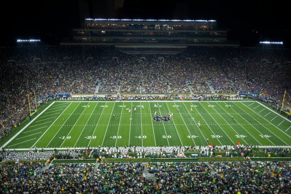 Notre Dame Stadium is pictured during the game against Notre Dame on Sept. 17, 2016 in South Bend, Ind. The Spartans defeated the Fighting Irish, 36-28.