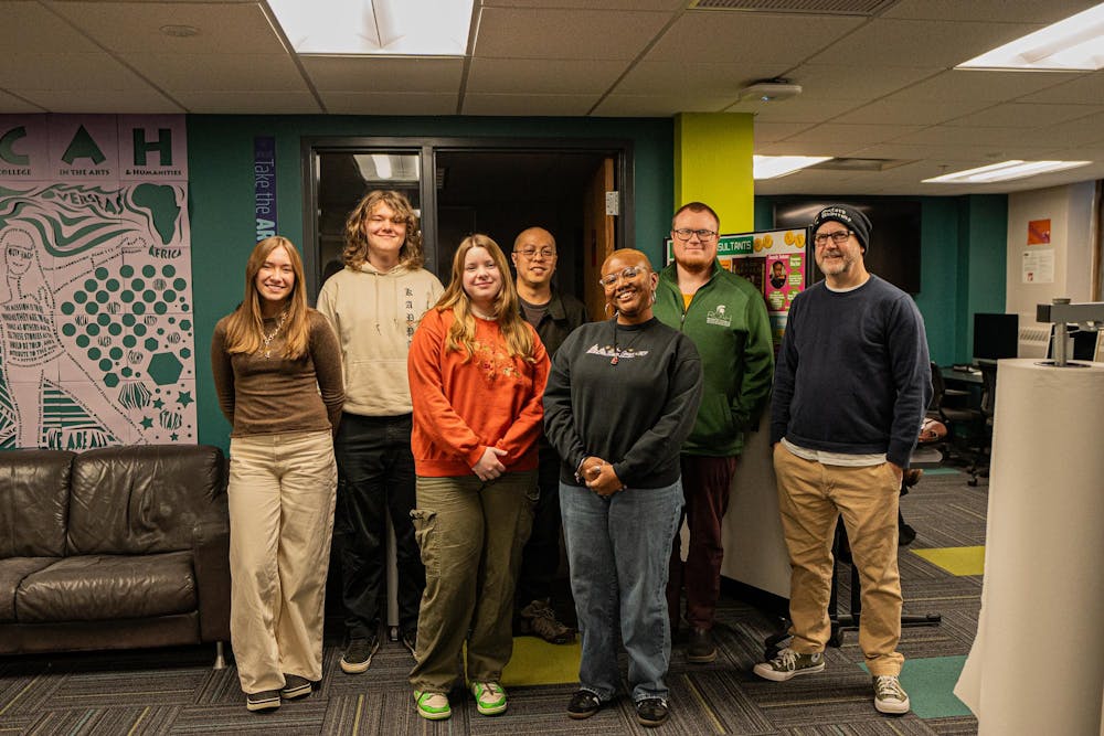 <p>Students talk at the RCAH Record Label Organization in East Lansing, MI, Jan. 21, 2026</p>