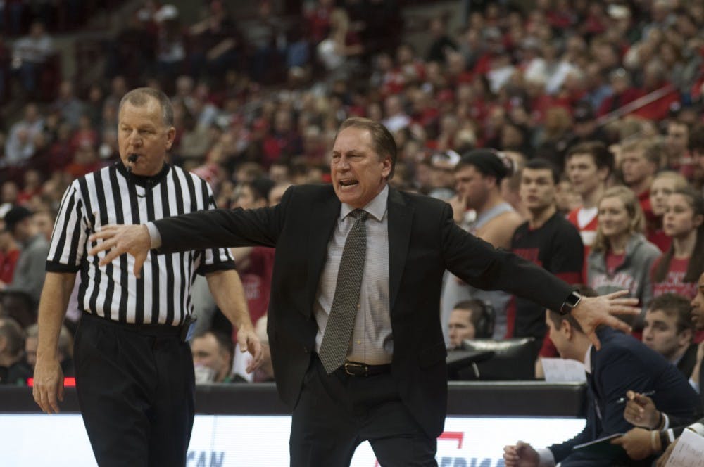 Head coach Tom Izzo reacts during the MSU vs. Ohio State game. The Spartans lost 80-64.