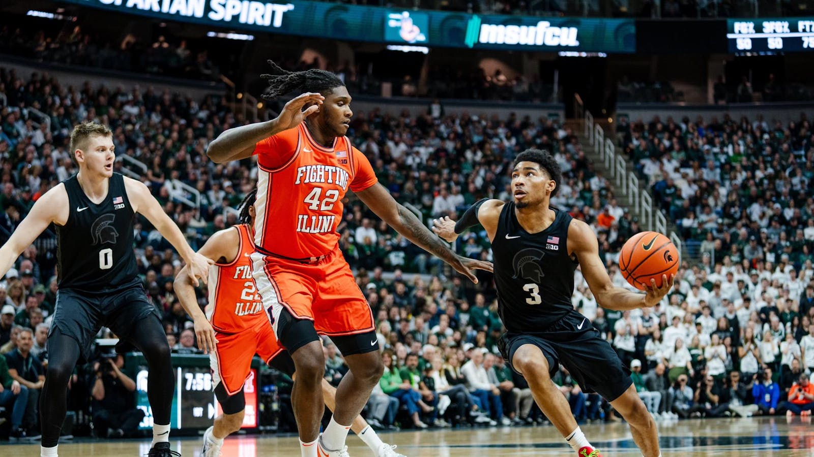 MSU men's basketball downs No. 10 Illinois at home 88-80 – The State News