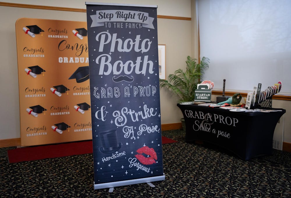 The photo booth at the Fall 2023 Black Grad event at the Union Ballroom on Dec. 8, 2023. 