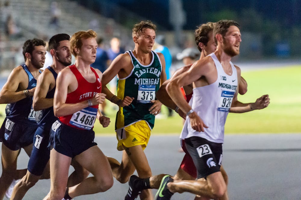 <p>Senior men&#x27;s distance runne rMorgan Beadlescomb competing in the men&#x27;s 5,000-meter run at the NCAA Preliminary meet in Jacksonville, Florida from May 26-29 - Courtesy of MSU Athletic Communications</p>