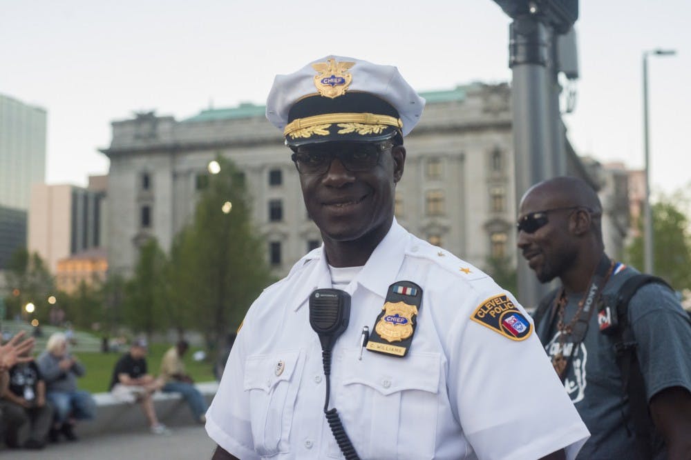 Cleveland Police Chief Calvin Williams poses for a photo on July 20, 2016 at Public Square in Cleveland, Ohio.