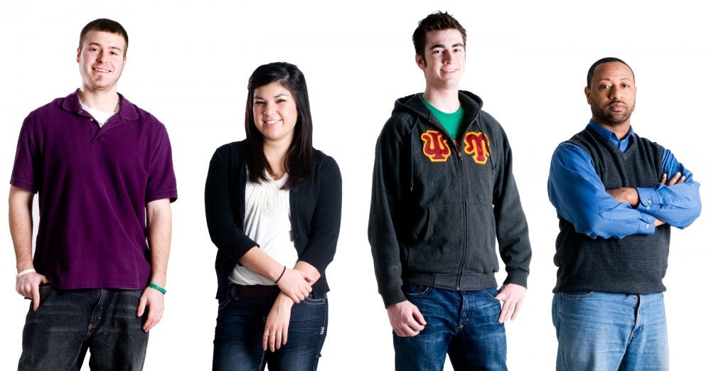 	<p>From left, history sophomore Nick Cantone, elementary education freshman America MacDermaid, economics senior Liam Daley and assistant professor in the Residential College in the Arts and Humanities Austin Jackson.</p>