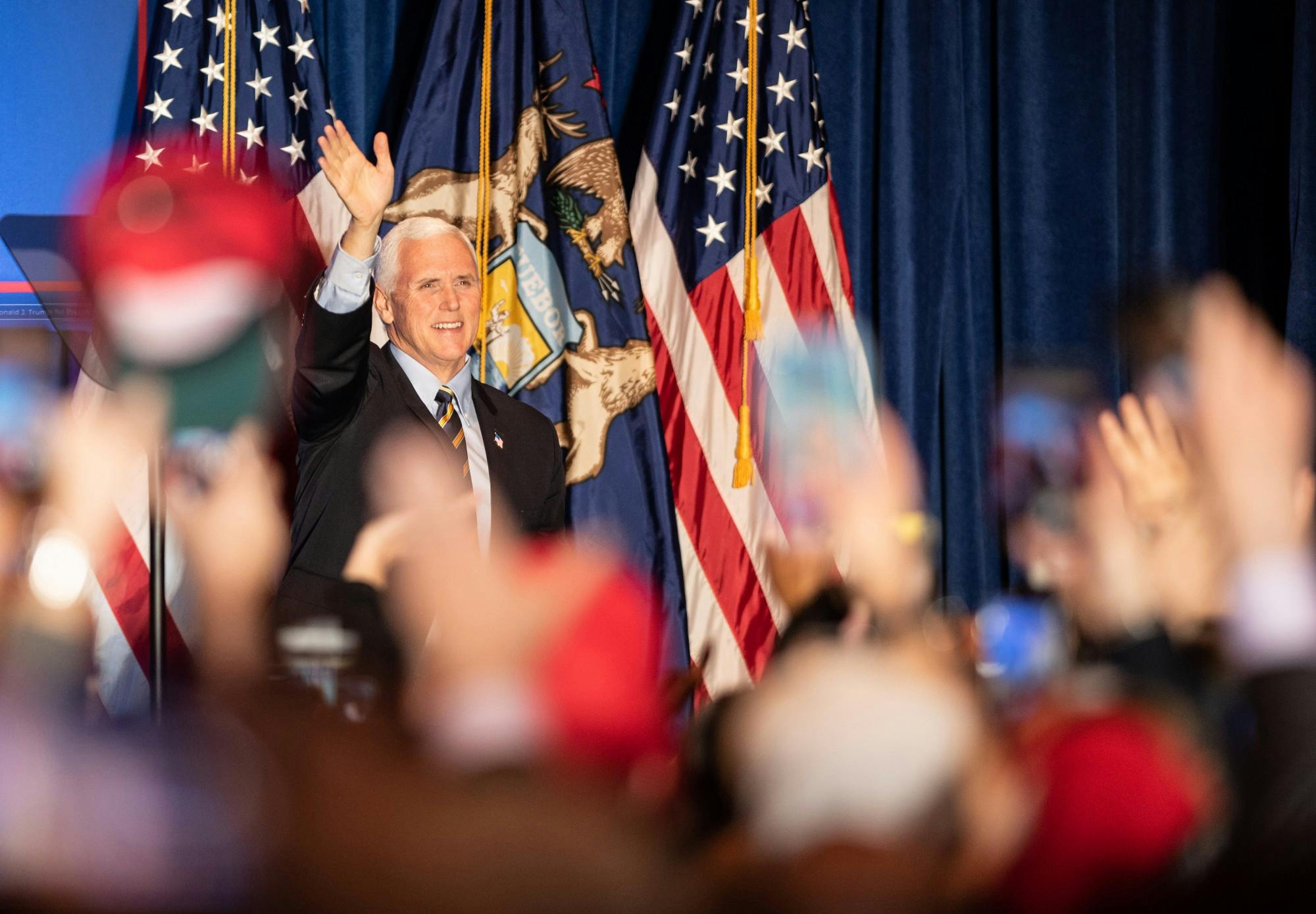 Vice President Mike Pence speaks in Troy Feb. 25, 2020.