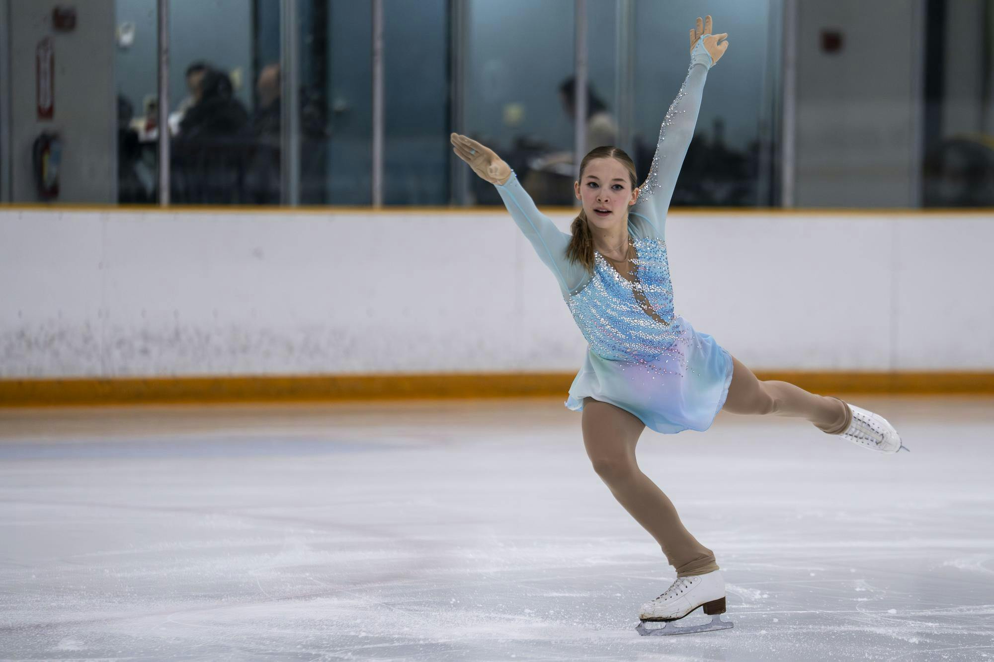 <p>Scarlett Sherlock, from the Memorial Figure Skating Club in Huston, performs at the 2026 Midwestern Sectional Singles competition at the East Lansing Ice Cube, in East Lansing, Mich., on Wednesday, Nov. 19, 2025.</p>