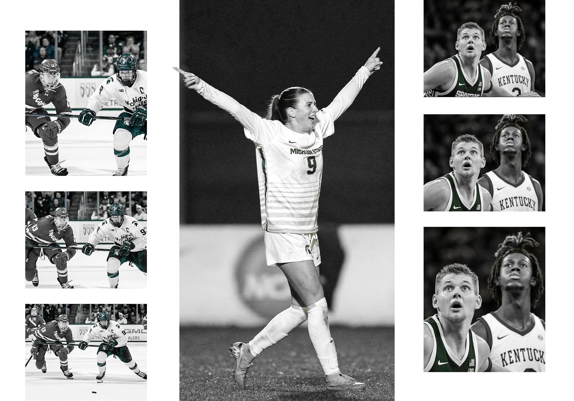 Photo illustration by Tate Rudisill. Photo (left) by Ari Saperstein. Photo (middle) by Cooper Schwartz. Photo (right) by Gavin Hutchings.