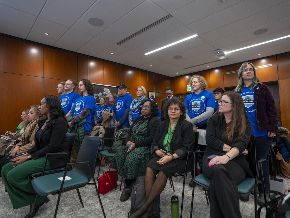 <p>MSU Extension employees pack a boardroom to demand higher wages at Hannah Administration Building in East Lansing, Michigan on Friday, Feb. 6, 2026.</p>