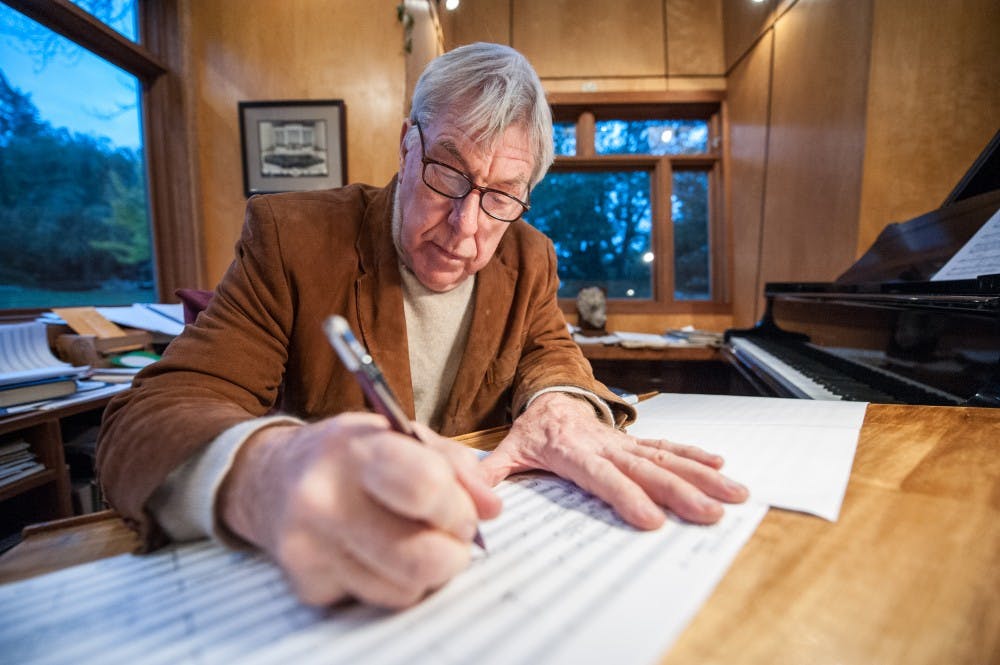 <p>William Brohn writing on a piece of paper in New Haven, Connecticut on November 6, 2010. Photo courtesy of Kurt Stepnitz.</p>