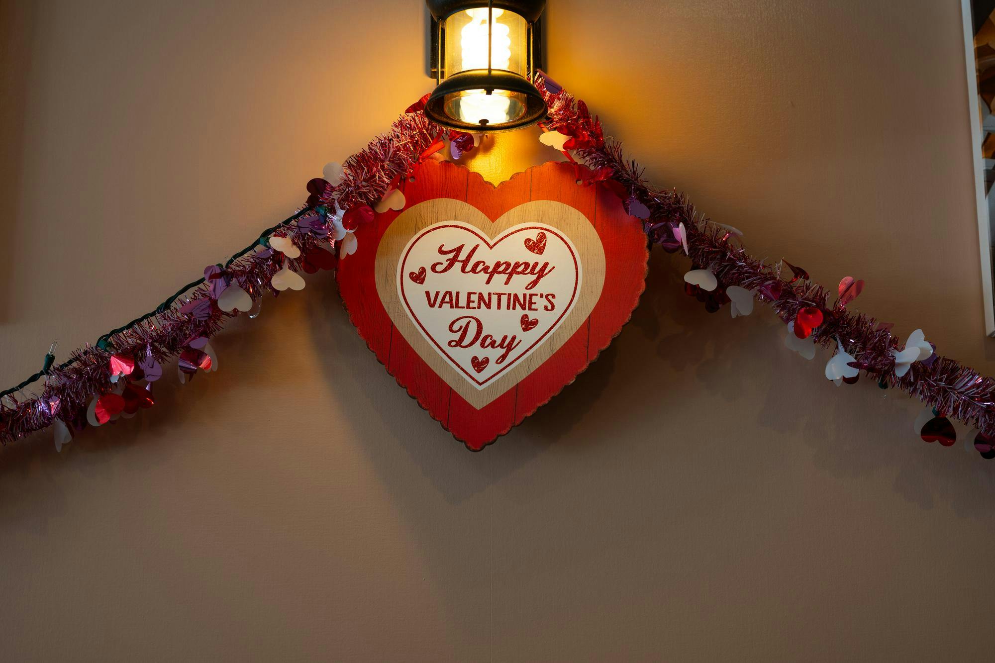 <p>Sindhu Indian Cuisine is feeling festive for Valentine's Day. Decoration in dining area Feb. 13, 2025.</p>