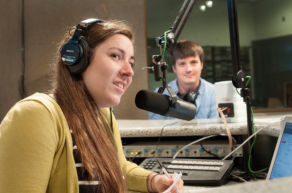 	<p>East Lansing resident and Impact 89FM Music Director Jesse Wiza, left, and Lansing resident and music writer at the City Pulse, Rich Tupica, joke on air during &#8220;Sit Or Spin&#8221; on July 23, 2012. State News File Photo</p>