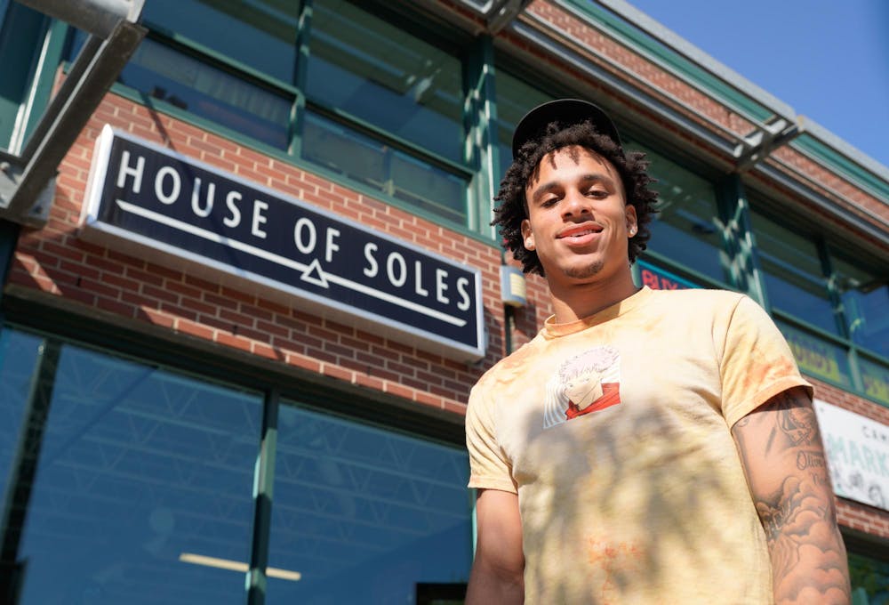 House of Soles co-founder Lonnie Smith stands in front of the Grand River storefront on May 15, 2024.