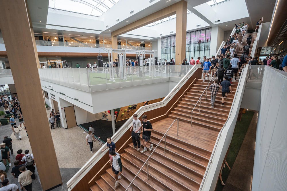<p>MSU students explore the new Student Recreation and Wellness Center during the open house in East Lansing, MI on April 15, 2026.</p>