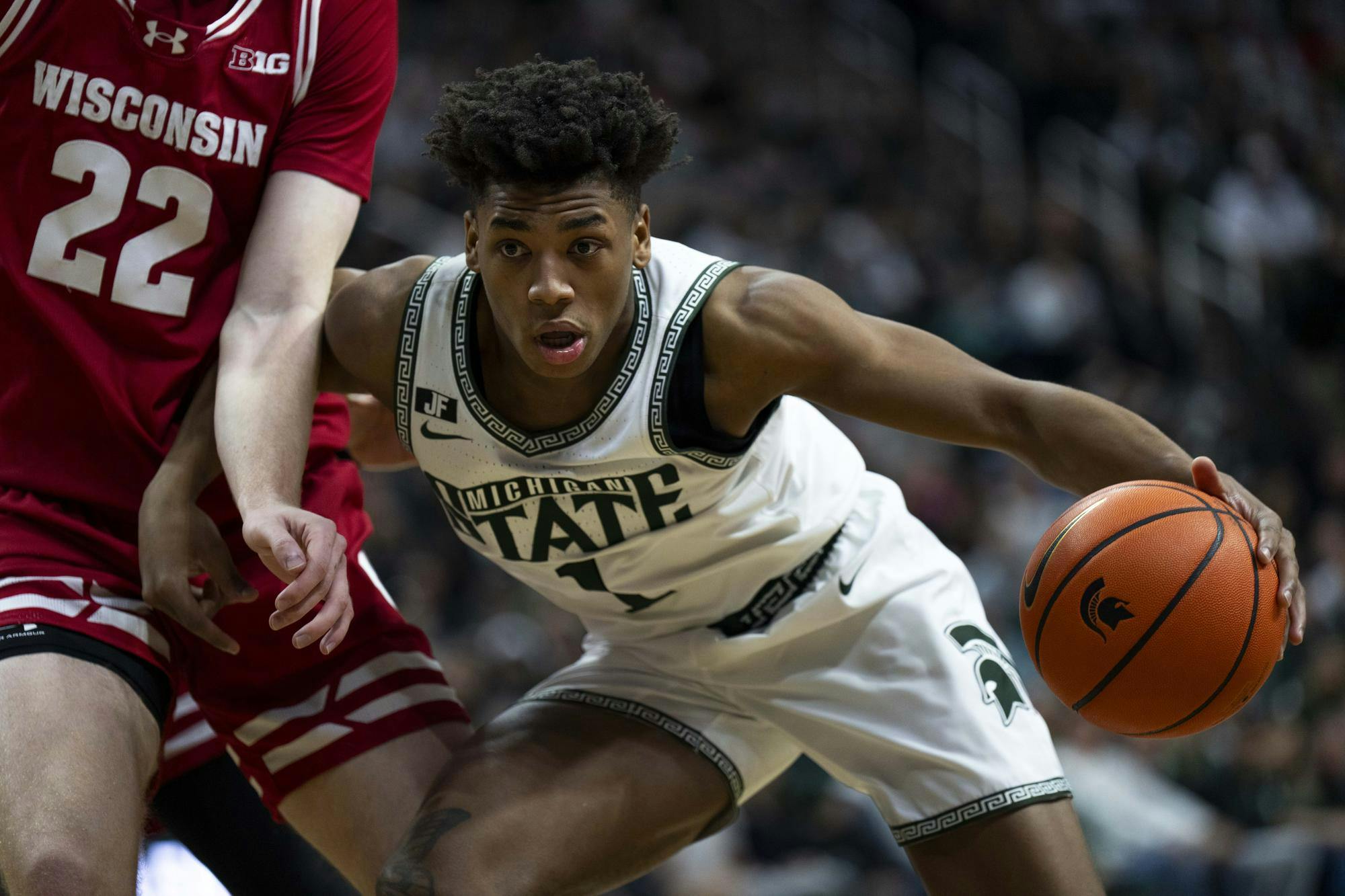 No. 8 Michigan State men's basketball takes on No. 11 Wisconsin at the Breslin Center on Mar. 2, 2025.