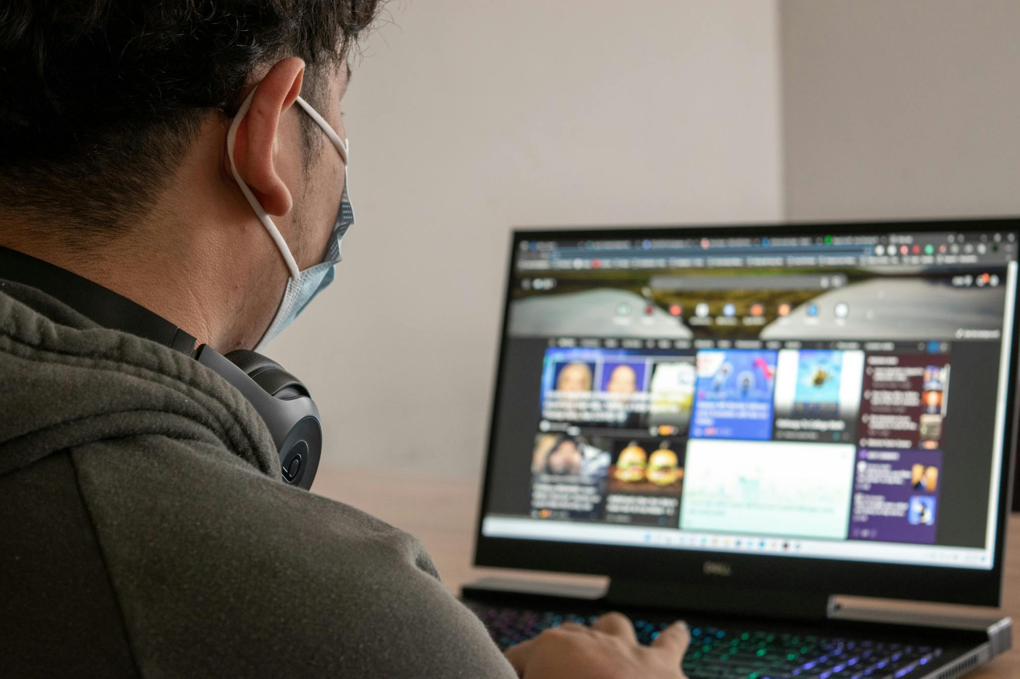 <p>Chemical engineering freshman Carlos Motto works on his computer in the West Wilson study area on Jan. 18, 2022.</p>