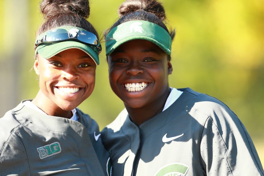 <p>Senior outfielder Ebonee Echols (left) and freshman catcher Charla Echols (right) pose for a photo together.  Photo courtesy of Rey Del Rio / MSU Athletic Communications</p><p></p><p></p>