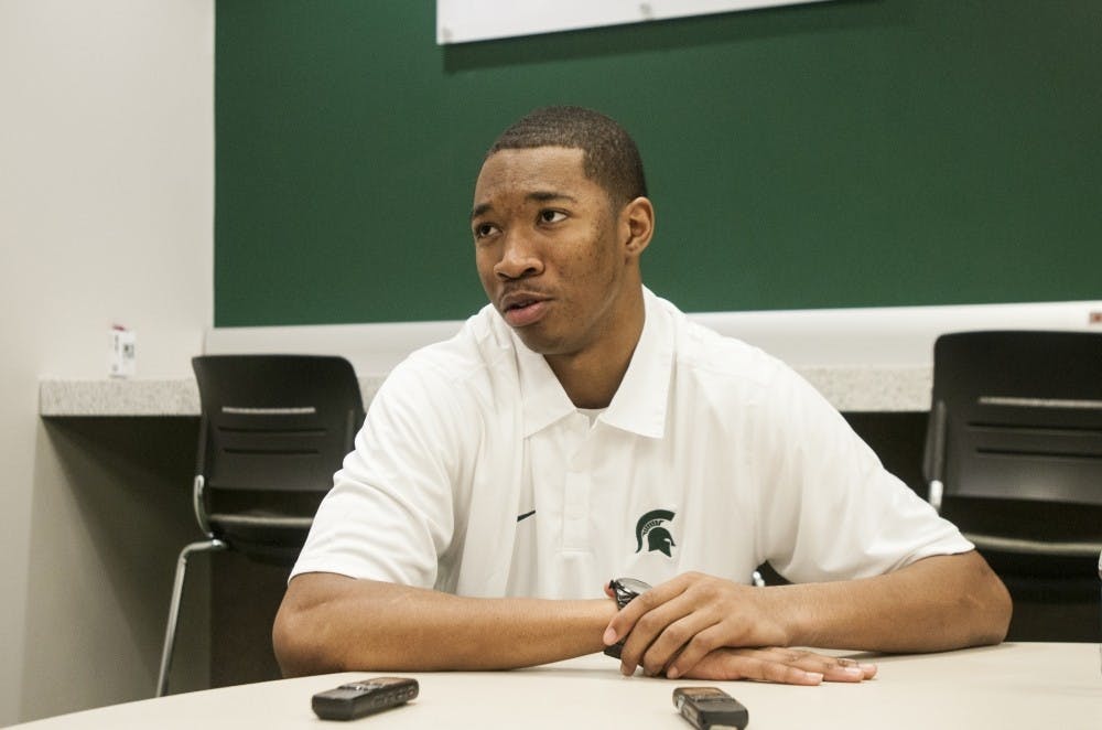 <p>Freshman safety Kenney Lyke speaks to members of the media during a round table press conference on Jan. 15, 2016 at Spartan Stadium. Lyke is reportedly leaving the MSU football program and is set to transfer after playing in three games in 2016.</p>