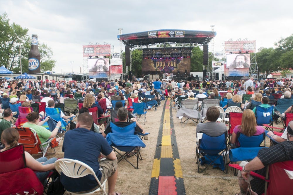 Pop Evil performs during the first day of Common Ground in Lansing on July 9, 2012. Thousands attended the performance. Samantha Radecki/The State News