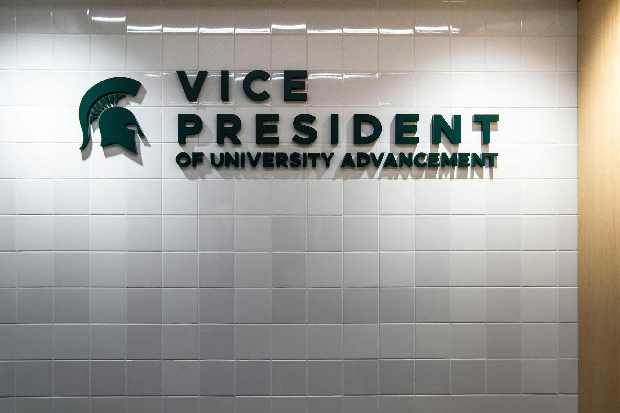 <p>Michigan State University Vice President of University Advancement office pictured during a tour with the State News Reporters in East Lansing, MI, on Thursday, Nov. 20, 2025</p>