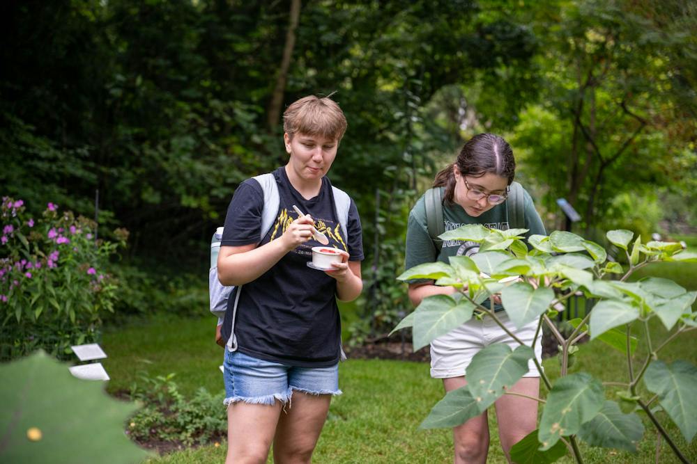 <p>Students visit the Beal Botanical Garden during BealFest at Michigan State University in East Lansing, Mich., on Thursday, Sept. 17, 2026.</p>