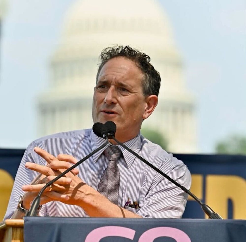<p>Former Rep. Andy Levin gives a speech near the U.S. Capitol. Levin will be joining the Center for American Progress, a progressive think tank in Washington D.C. as a senior fellow. <em>Courtesy of Andy Levin</em></p>