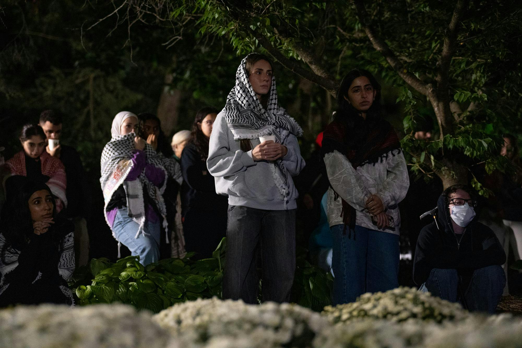 <p>Michigan State University students and community members gathered outside Beaumont Tower to attend a night of remembrance hosted by the MSU Students for Justice in Palestine organization, Oct. 7, 2024. The MSU Students for Palestine held a memorial for those who have died in Gaza after conflict in the region escalated, following attacks in Israel one year ago.</p>