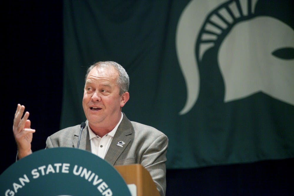 Athletic director Mark Hollis speaks of the successes of Michigan State athletic programs on March 21, 2012 evening at the Sheraton Phoenix Downtown Hotel in Pheonix. State News File Photo