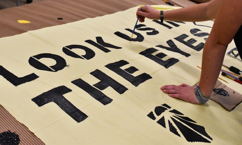<p>Sunrise MSU created multiple posters and banners during the Climate Strike Art Build on Sep. 17. The Lansing Climate Strike will occur at the Lansing Capital Building on Friday, Sep. 20 from 12-2 p.m. </p>