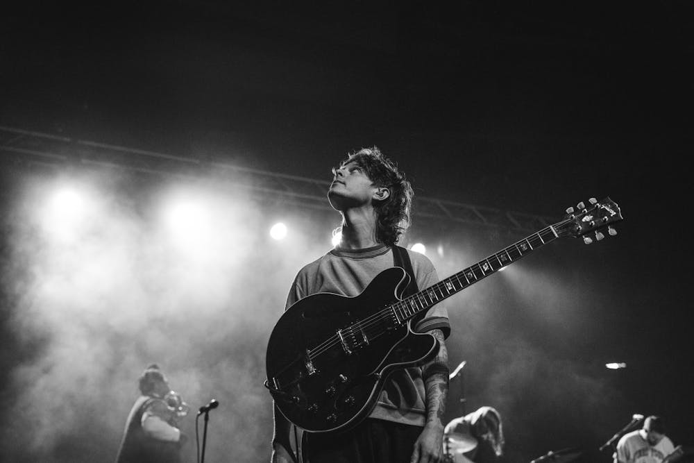 <p>Hippo Campus performs a memorable spring concert to a crowd of fans and students at the Breslin on Mar. 28, 2023.</p>