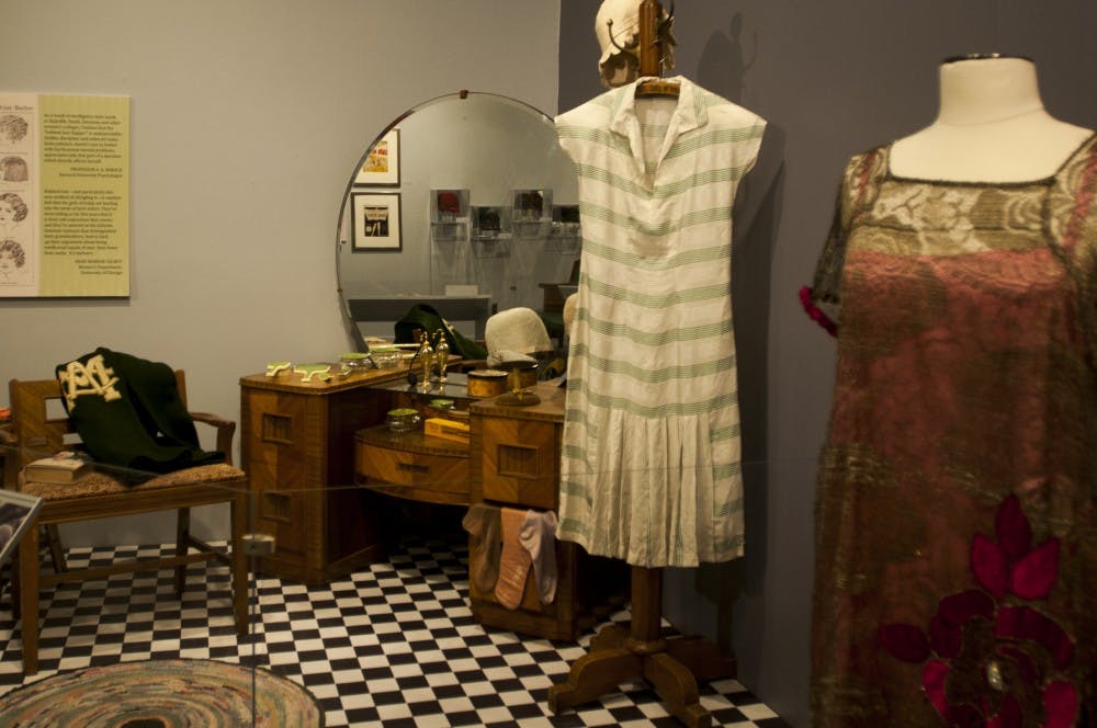 The Up Cloche exhibit, which showcases how women of the 1920s and 1930s used consumer goods to become modern, on display on Sept. 9, 2016 at the MSU Museum.