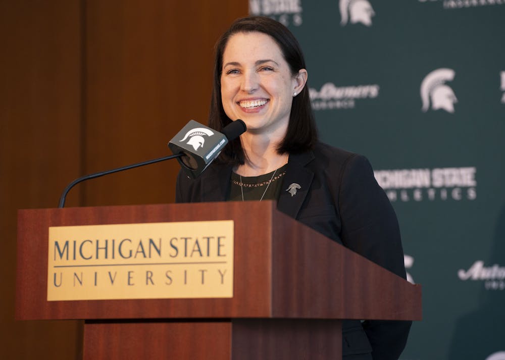 Michigan State University welcomes its new head volleyball coach, Leah Johnson. Feb. 8, 2022. 