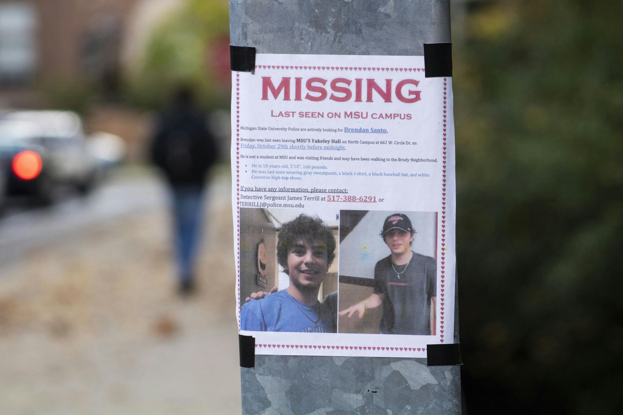<p>MSUPD, Lansing PD and the Capital Area Dive Team continue the search for Brendan Santo, who went missing on campus on Friday, Oct. 29. Nov. 3, 2021. </p>