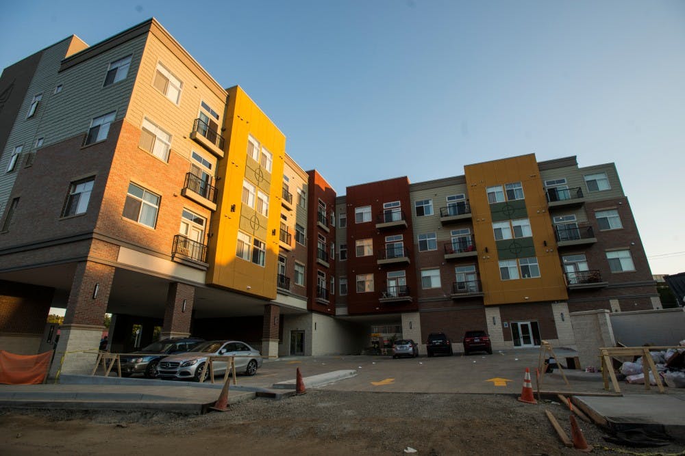 The mixed use building 300 Grand pictured on Sept. 4, 2016 at W. 300 Grand River Ave. The building recently finished construction and is now suitable for living.