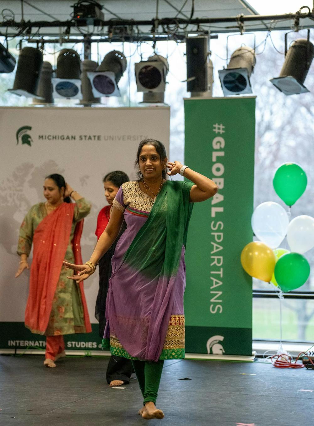 The Dancing Diyas performs a Southern Indian dance during the Global Festival in the International Center on Nov. 16, 2024.