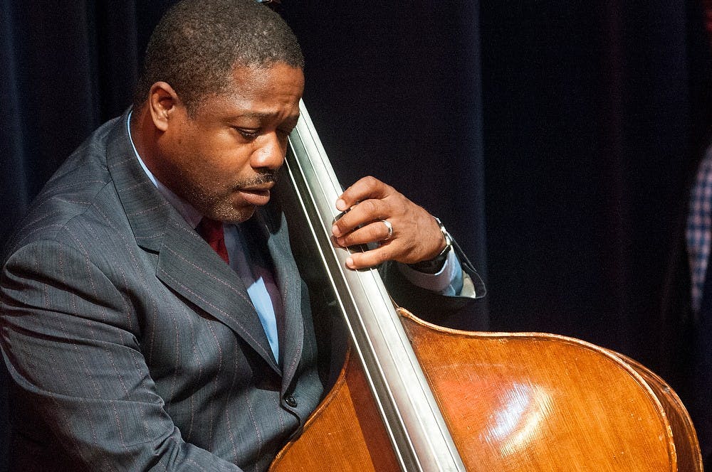 	<p>Director of jazz studies Rodney Whitaker plays the bass during the <span class="caps">MSU</span> Professors of Jazz concert Aug. 28, 2013 at the Pasant Theatre. The professors dedicated the performance to the 50th anniversary of the March on Washington. Katie Stiefel/The State News</p>