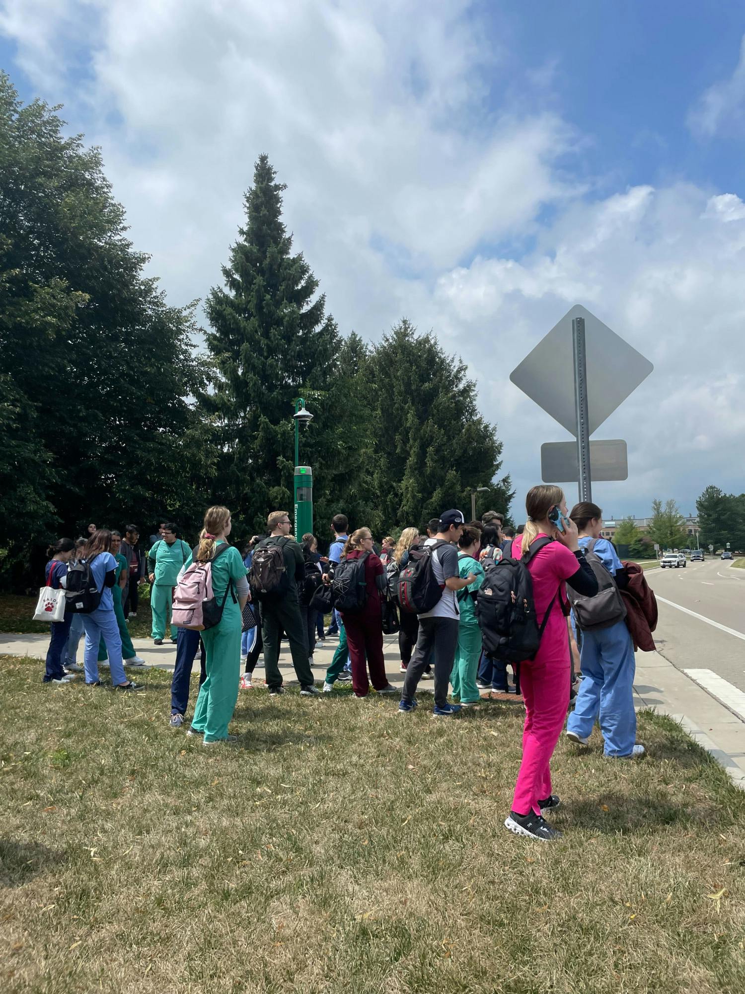 <p>Students and staff were evacuated from Fee Hall after a bomb threat issued by MSU Police and Public Safety on Aug. 1, 2022.</p>